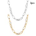 thumbnail image 2 of Paperclip Chain Choker Dainty - 2PCS Adjustable Link Necklace Clavicle Necklace, 2 of 10