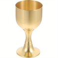 thumbnail image 1 of QUTETN Golden Communion Cup Mini Chalice Goblet Brass Altar Cup Wine Glasses Buddha Water Offering Bowl Holy Water Cups for Church Ritual Cocktail Water Shot Cup, 7. 60X4. 00X4. 0.0inch, Golden, 1 of 4