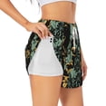 thumbnail image 3 of Lsque Lilies Flowers Printed Women's Running Shorts with Liner Pockets,Elastic Quick Dry Workout Athletic Gym Yoga Shorts,Womens High Waist Shorts-XX-Large, 3 of 9