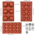 thumbnail image 3 of 3 Pack Semi Sphere Chocolate Mold 6/8/15 Cavity for Cocoa Bombs, Jelly, Mousse, Jello - Half Round Dome Cavity Ball Mold, 3 of 6