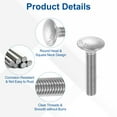 thumbnail image 4 of Uxcell 30Pack M5 x 25mm Stainless Steel Carriage Bolts Round Head Square Neck, Silver, 4 of 7