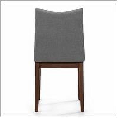 Noble House Roosevelt Dark Grey Fabric and Walnut Wood Dining Set