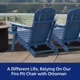 thumbnail image 5 of Folding Adirondack Chair with Adjustable Back&Ottoman, HDPE Poolside Chairs w/Cup Holders & Footrest, Blue, 5 of 6