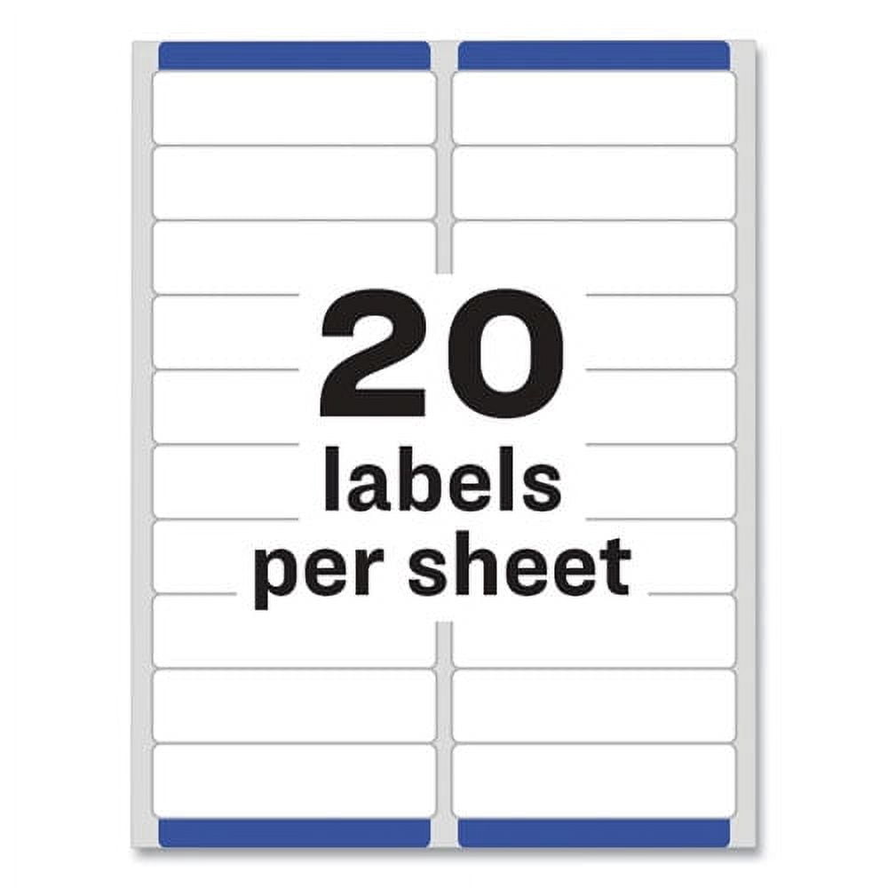 Easy Peel White Address Labels W/ Sure Feed Technology, Laser Printers, 1 X 4, White, 20/sheet, 100 Sheets/box | Bundle of 10 Boxes