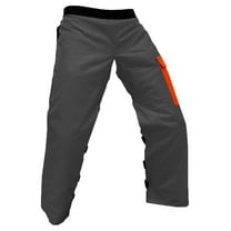 Chainsaw Chaps - Forestry Chainsaw Safety Gear Heavy Duty Apron Style Chap Pants With Adjustable Belt and Pocket 37" Gray/Orange