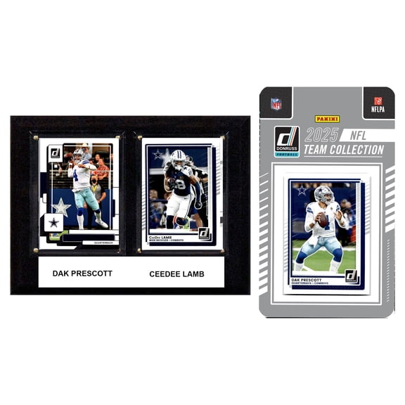 Dallas Cowboys 6" x 8" Player Plaque & 2025 Team Trading Card Set