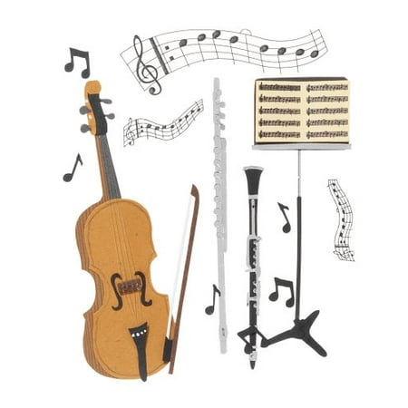 Sticker Collage Dimensional Stickers, Musical Trio, Jolee's Boutique Musical Trio dimensional stickers. This collage of musical instruments and notes is perfect for embellishing.., By Jolee's Boutique ()