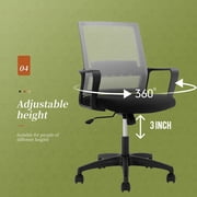 BestOffice Ergonomic Office Chair, Lumbar Support, Adjustable Height with Armrests for Adults(Grey)