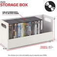 thumbnail image 2 of DVD Storage Box, Movie Shelf Organizer for Blu-Ray, Video Game Cases, CDs, VHS Tape Display Stand, Disc Holder Can Store Up to 28 DVDs, Faux Leather (Black), 2 of 7