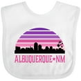 thumbnail image 3 of Inktastic Albuquerque New Mexico Retro Sunset Skyline Girls Baby Bib, 3 of 4