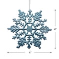 thumbnail image 5 of Northlight 24ct Glitter Snowflake Christmas Ornament Set 4" - Turquoise Blue, 5 of 6