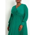 thumbnail image 4 of ELOQUII Women's Plus Size Knot Front Pleated Skirt Dress, 4 of 6