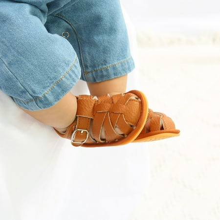 

Huilaibazo Baby Sandals Boys Girls Sandals Soft Non-Slip Rubber Sole Summer Flat Walking Shoes
