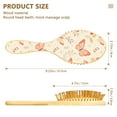 thumbnail image 2 of Natural Wooden Round Hair Brush - Wooden Cushion Massage Comb for Straight and Curly Hair, Promotes Scalp Blood Circulation,Butterfly, 2 of 7
