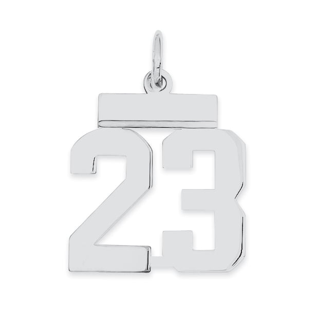Sterling Silver Small Polished Number 23 Charm