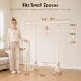 thumbnail image 4 of HOKEEPER Foldable Clothes Rack, Heavy Duty Clothing Garment Rack for Hanging Clothes Adjustable Height Tool-Free Instant Setup Beige, 4 of 9
