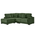 thumbnail image 4 of 93" Sectional Sofa, L Shaped Sofa Couch with Reversible Chaise Lounge, Upholstered Soft Corduroy Couch for Living Room, Apartment (Green), 4 of 11