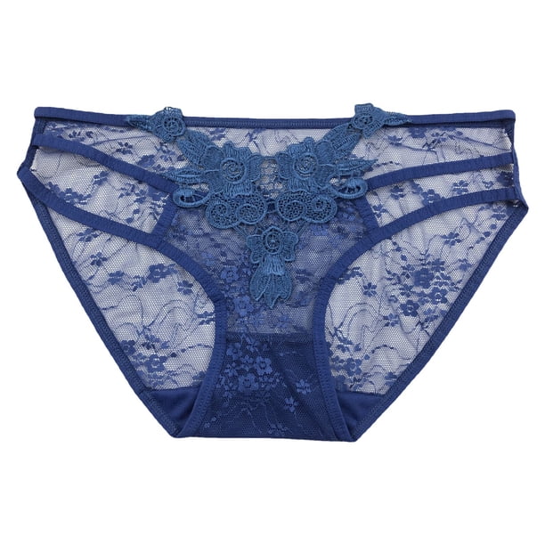 Gibobby Tangas de mujer Mujeres sexy simple color sólido sexy encaje cómodo bragas simples(Azul,A)