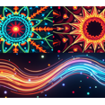 thumbnail image 4 of Neon Geometric Star Banner Backdrop Futuristic Cosmic Wall Art for Party Decorations Events Room Decor Photography Props and Background, 4 of 4