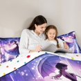 thumbnail image 5 of Homewish Cartoon Girls Bedding Comforter Set,Chic Princess Twin Comforter Sets,Dreamy Purple Bedding Set For Gitls,Breathable Home Decor Reversible,2pcs, 5 of 8
