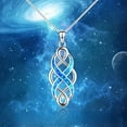 thumbnail image 2 of Stylish Celtic Knot Infinity Pendant Necklace Elegant Bridal Wedding Accessory Women's Daily Wear Necklace,Blue, 2 of 5