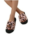 thumbnail image 2 of Taqqpue Open Toe Slippers for Women Leopard Print Plush Slipper at Home Keep Warm Fall and Winter Woolen Slipper Trendy House Slippers, 2 of 3