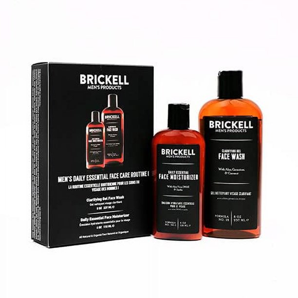 Brickell Men's Daily Essential Face Care Routine I Gel limpiador facial y loción hidratante facial, set de regalo para el cuidado de la piel natural y orgánico sin perfume