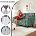 thumbnail image 6 of SCRAWLGOD Floral Print Lazy Boy Recliner Cover Anti Slip 6 Piece Reclining Loveseat Slipcover Stretch Washable Recliner Slipcover with Pockets, 6 of 8