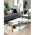 thumbnail image 2 of Bridesmaid Gift Rug, Alcohol Ink Rugs, 3D Printed Rug, Gift Rug, Black Marble Rugs, Luxury Marble Rugs, Modern Rugs, Dining Room Rug, 1.7'x2.3' - 50x70 cm, 2 of 4