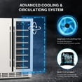 thumbnail image 4 of Rocita Dual Zone Wine Cooler Beverage Refrigerator, 24 inch Wine Coolers Fridge Side by Side Refrigerator Glass Fridge with Safety Locks for 20 Bottles and 57 Cans, 4 of 7