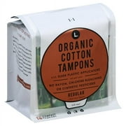 L. Organic Cotton Tampons with BPA-Free Applicators, Regular Absorbency, 32 Count (2 Pack)