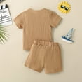 thumbnail image 5 of Gubotare Toddler Clothes for Boys Color Block Toddler Baby Boy Summer T Shirt Shorts Outfits Short Sleeve Tee Tops Clothes Set 6 9 12 18 24 Months 2T 3T 4T (Brown,Size 18-24 Months), 5 of 9