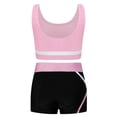 thumbnail image 2 of TSSOE Kids Girls Gymnastics Outfit Tracksuit Training Tank Tops Dance Bra and Yoga Shorts Ballet Pink 14, 2 of 7