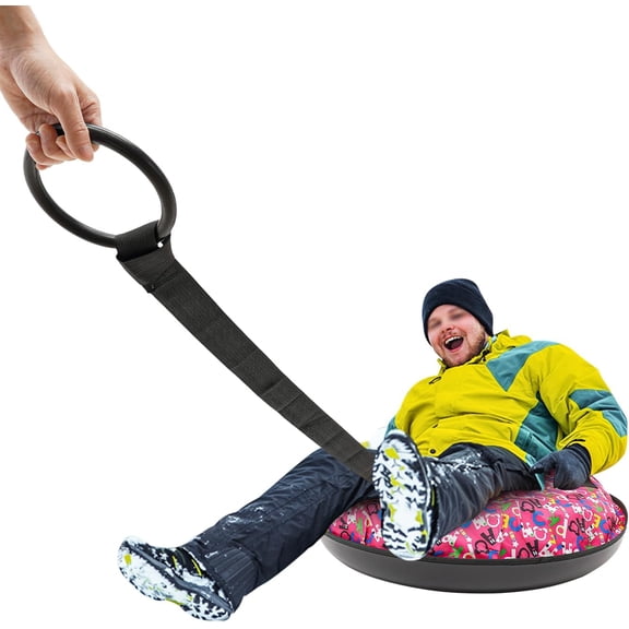 31.49'' Snow Tube Heavy Duty Oxford Cloth Inflatable Snow Sled for Kids and Adult Snow Tubes for Sledding with Tow Strap Pink Snow Tube Sled with 2 Grippable Handles