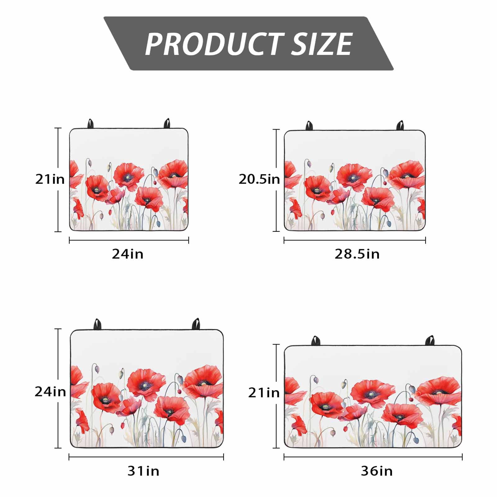 Red Spring Floral Stove Top Cover for Electric Stove, Heat-proof & Non Slip Glass Top Stove Cover Protector, Pastoral Botanical Summer Elegant Kitchen Flat Cooktop Rubber Mat 24x21 Inches
