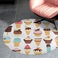 thumbnail image 4 of A Collection of Different Ice Creams Round Carpet Circle Rug Outdoor Patio Area Rug Washable Large Area Rugs Hallway Room Decor Fitness Mats, 4 of 8