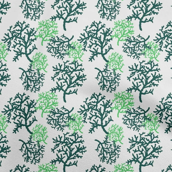 oneOone Cotton Poplin Green Fabric Ocean Sea Plants Dress Material Fabric Print Fabric By The Yard 42 Inch Wide