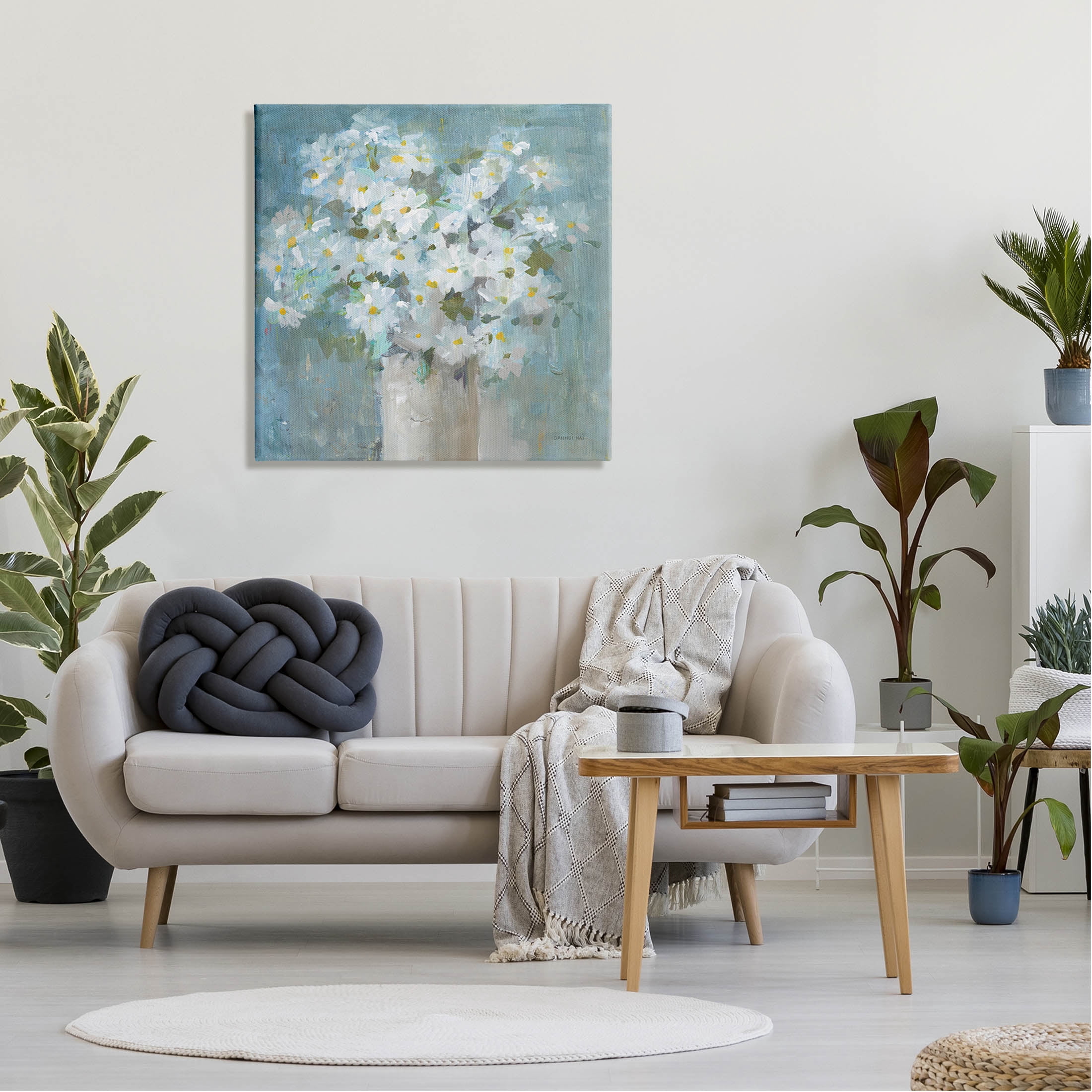 Stupell Industries White Daisy Blooms Abstract Flowers Painting Gallery Wrapped Canvas Print Wall Art, Design by Danhui Nai