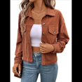 thumbnail image 1 of Chaquetas Informales de para Mujer, Chaquetas con Botones, Blusas de Larga de Moda para Otoño. Color Café S, 1 of 7