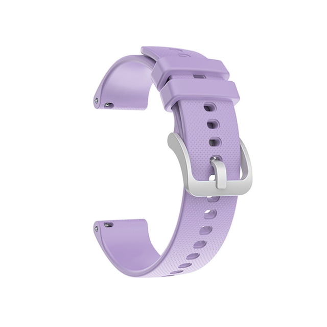 20mm Unisex Silicone Replacement Watch Strap with Quick Release Spring Bars Silver Buckle Compatible with GARMIN Watch, Light Purple