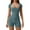 Blue, variant on TTUHYWXI Women's Short Sleeve Bodycon Romper Stretchy Square Neck Sexy Unitard Jumpsuit (Brown, S)