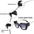 thumbnail image 3 of FEISEDY Retro Thick Square Cateye Sunglasses Women Men ARIZONA DREAM Metal Temple B2710, 3 of 7