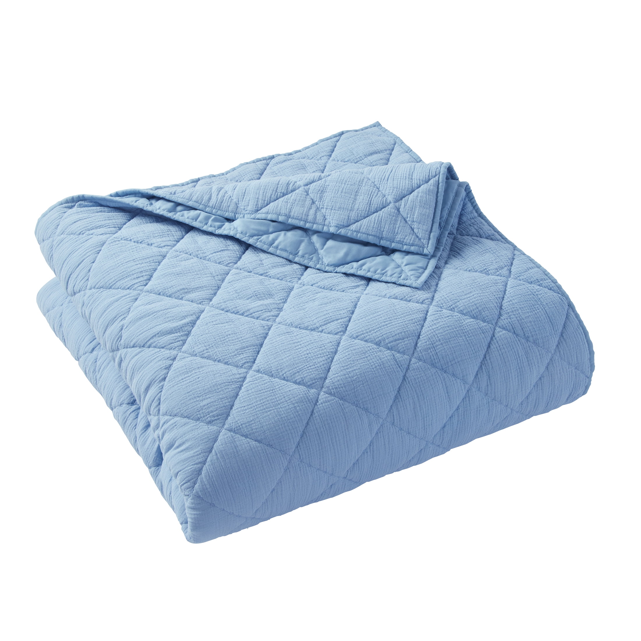 Better Homes & Gardens Diamond Gauze Quilt, Blue, Full/Queen, All Ages