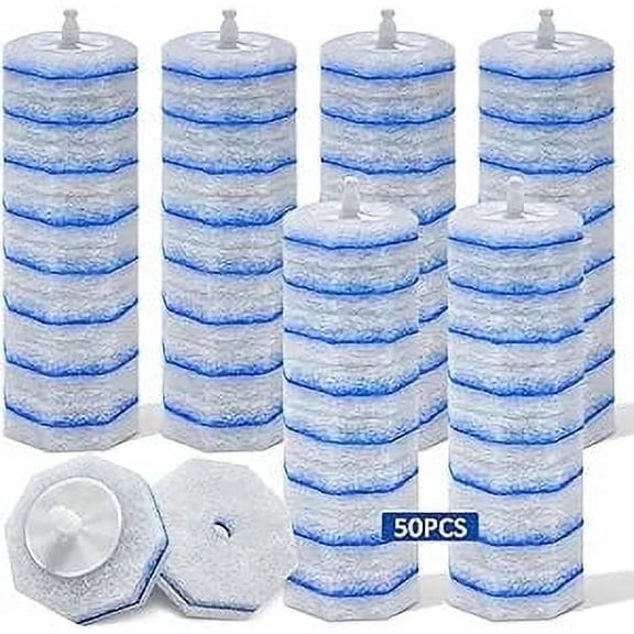 50 Pcs Toilet Bowl  Wand Refills,Compatible with Clorox Toilet Brushes Disposable Toilet Bowl Cleaner Wand. Toilet Brush Head.