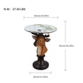 thumbnail image 3 of Deer Head Accent Table, Animal Statue End Table with Faux Marble Top, Resin Sculpture Side Table for Living Room, Cabin, Lodge, Rustic Decor, Brown, 3 of 11