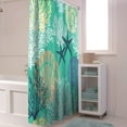 thumbnail image 4 of Shower Curtain Starfish Shellfish Shower Curtains for Bathroom Decor Aqua Green Beach Coral Shower Curtain Sets with Hooks Waterproof Fabric Bath Curtain Extra Long 72" X 84", 4 of 4