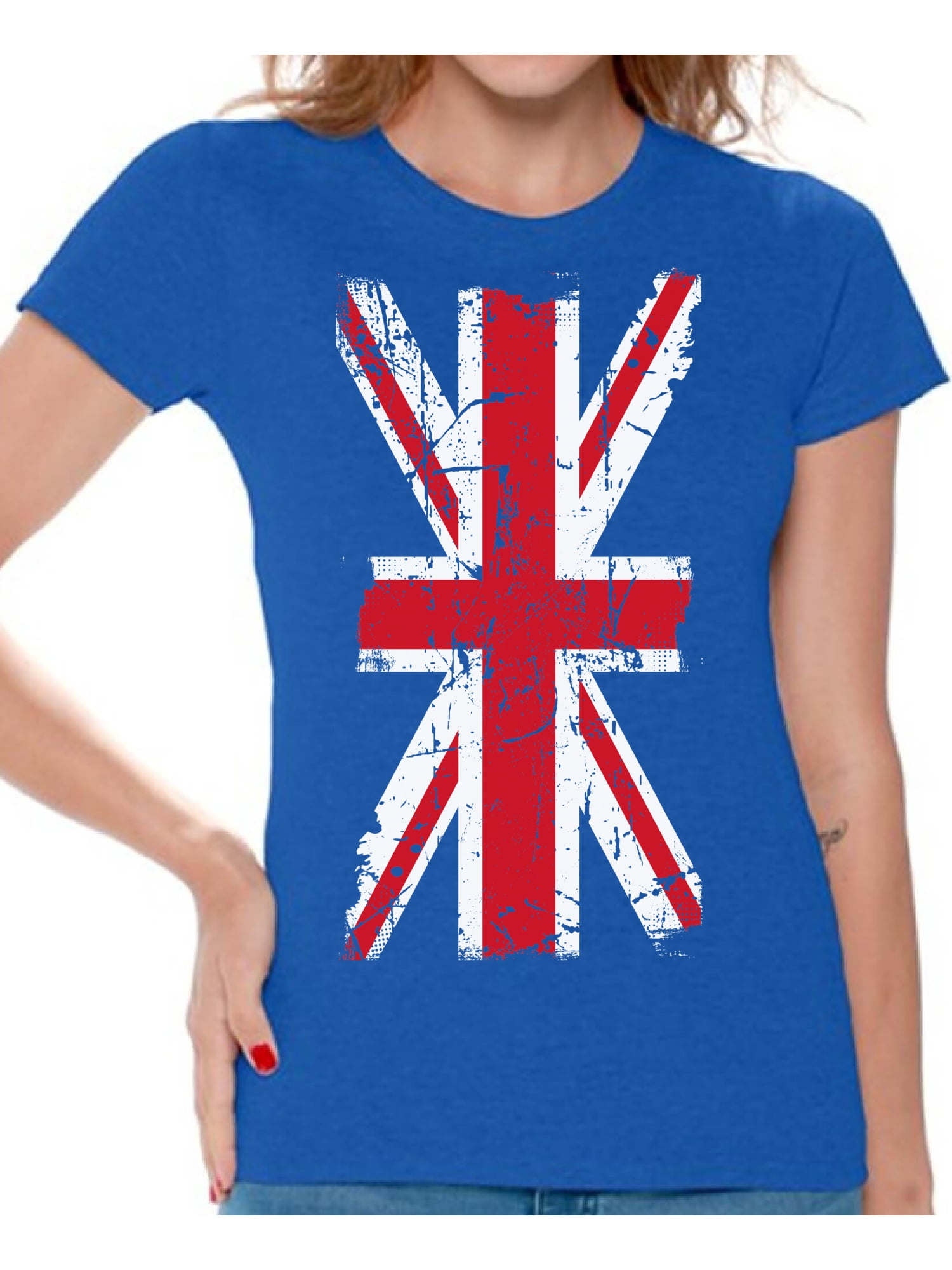 Awkward Styles English Shirt Union Jack T-shirt New England British Ladies T Union Jack Shirt Women Shirt UK T Shirt Shirt for Ladies T Shirt Clothing United Kingdom Gifts -