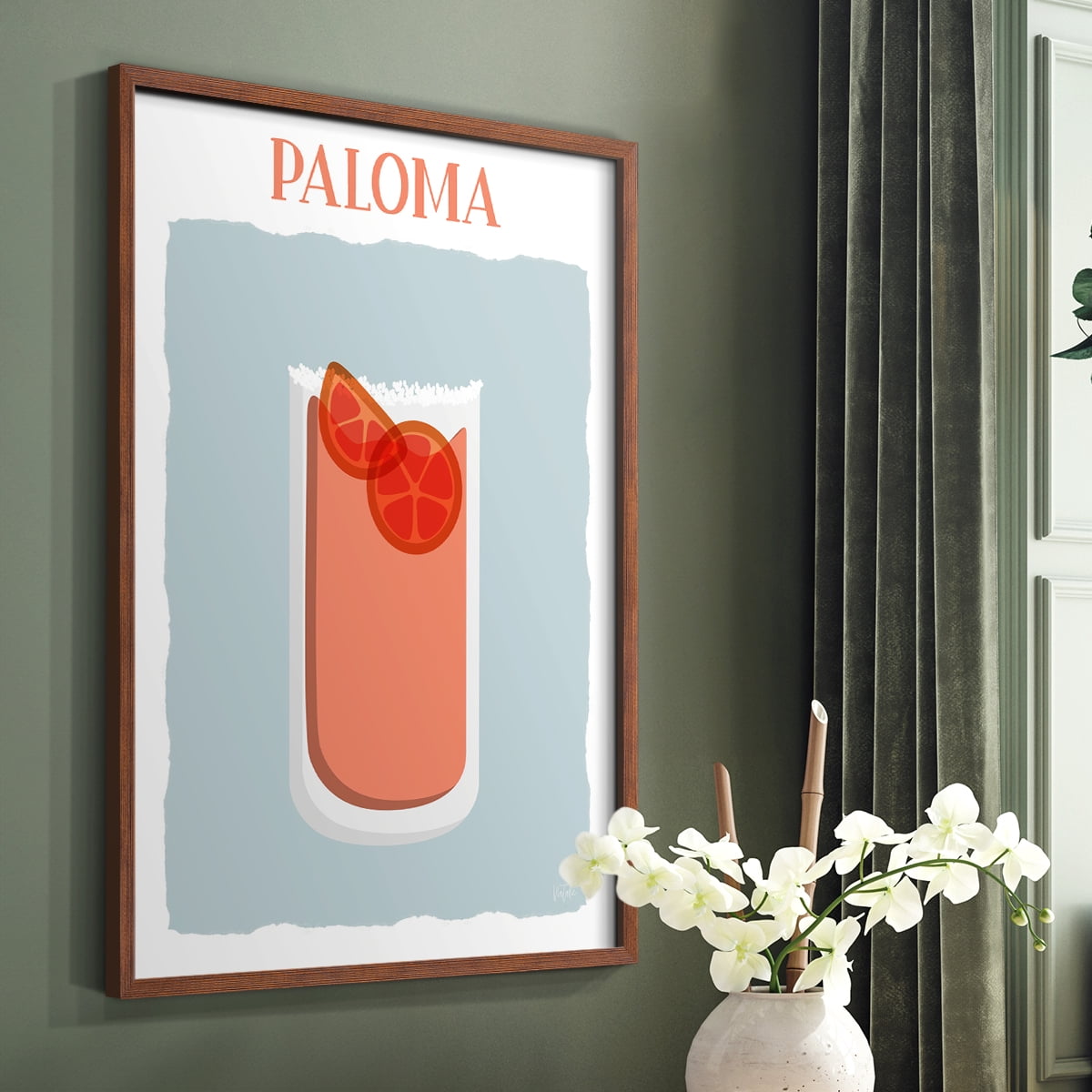 Paloma in Brown Solid Wood 8 x 10 Framed Print