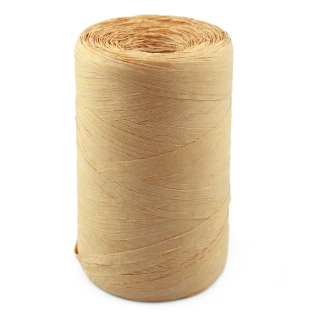 Firefly Hope Colored Raffia Paper Ribbon, 984 Feet Craft Paper String for Gift Wrapping & DIY Decor, Khaki