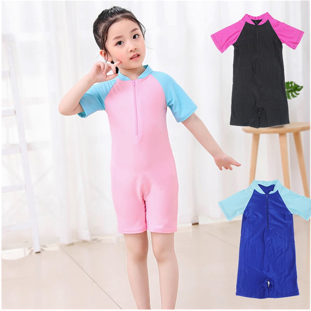 Sun Protection Swimwear Kids One Piece Swimming Costume Children